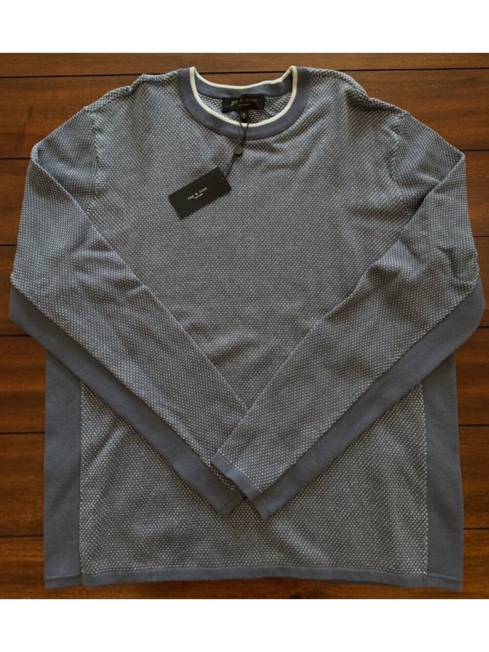 NWT RAG & BONE Mitch Crewneck Sweater Worn Indigo Blue Mens Size M $249